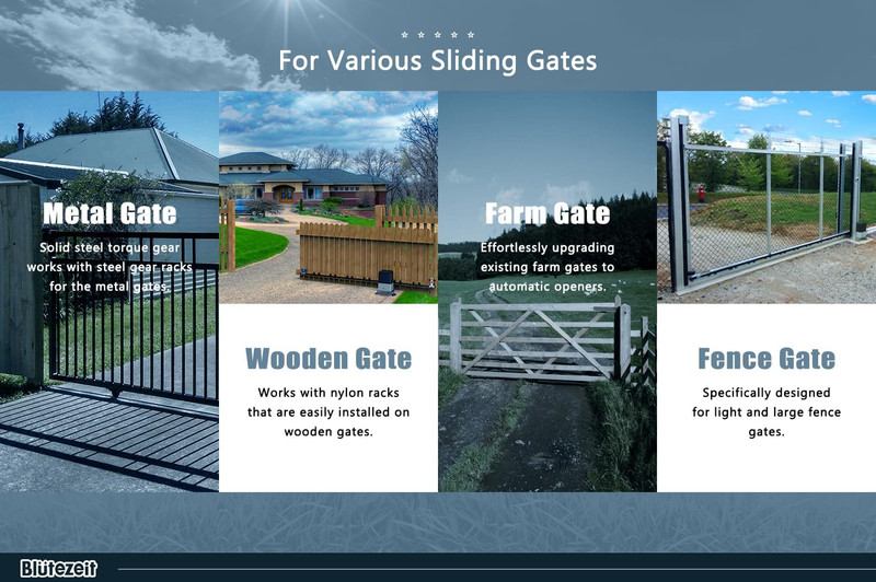 Automatic Sliding Gate Opener 900Lbs with 2 Remote Controls, Rack Driven Electri gallery