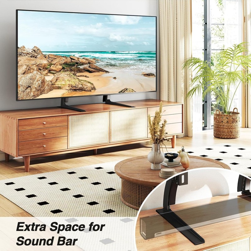 Universal TV Stand Mount for 22-65 Inch LCD/LED TVs - Height Adjustable & Strong gallery