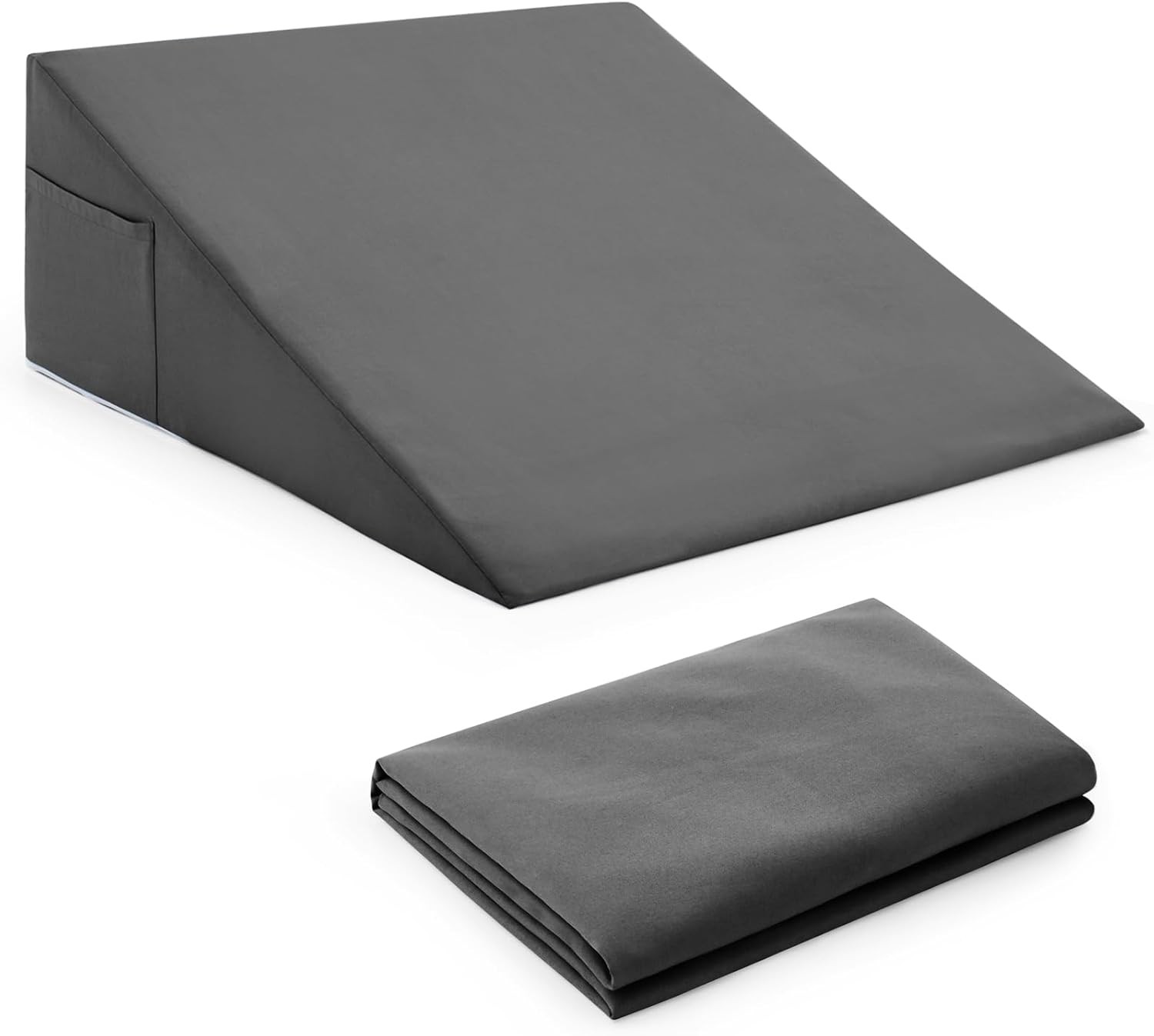 Dark Gray Wedge Pillowcase, 24 inches long × 24 inches wide × 12 inches high gallery