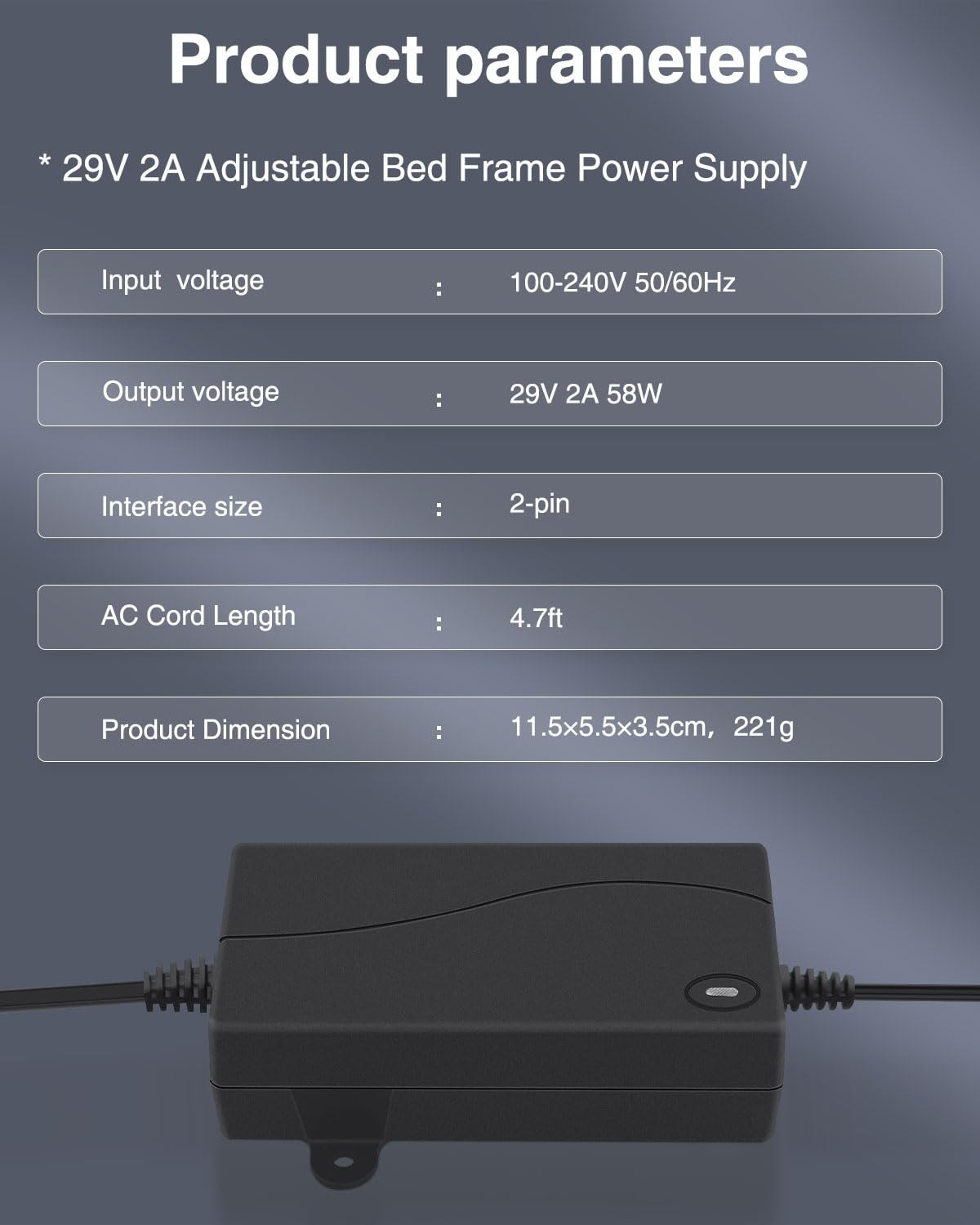 Standing Desk Power Cord 29V 2A Switching Power Supply, Power Cord for Adjust... gallery
