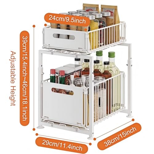 2-Tier Multi-Use Kitchen Under Sink Organizer - White - 1 Pack - Style A gallery