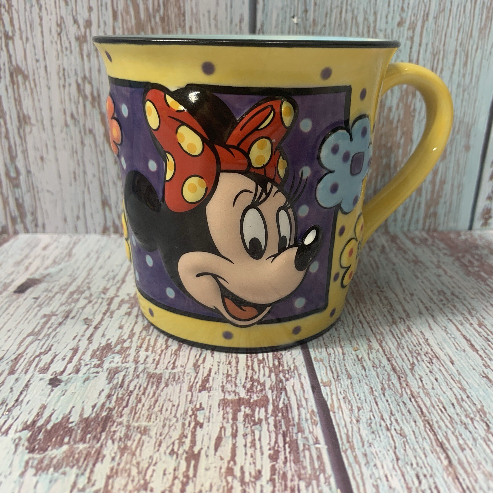 Disney Blue & Yellow Raised Minnie Mouse Coffee Mug gallery
