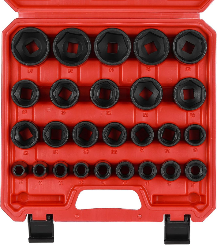 26 Piece 1/2 Inch Drive Impact Socket Set,Metric,Shallow,10Mm to 36Mm, gallery