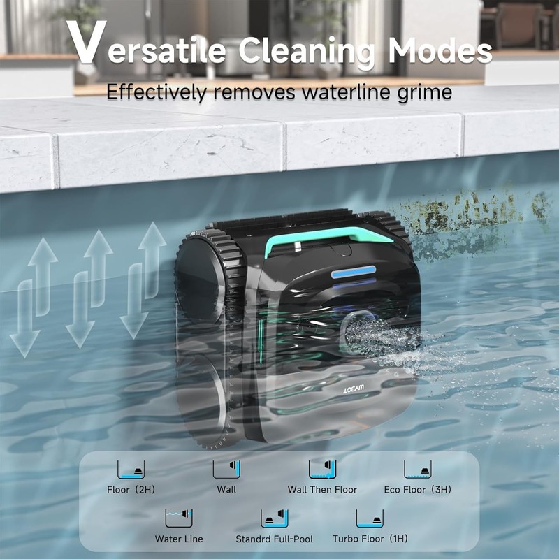 C2 Cordless Robotic Pool Cleaner Dual Filtration Wall & Waterline 180 Min gallery