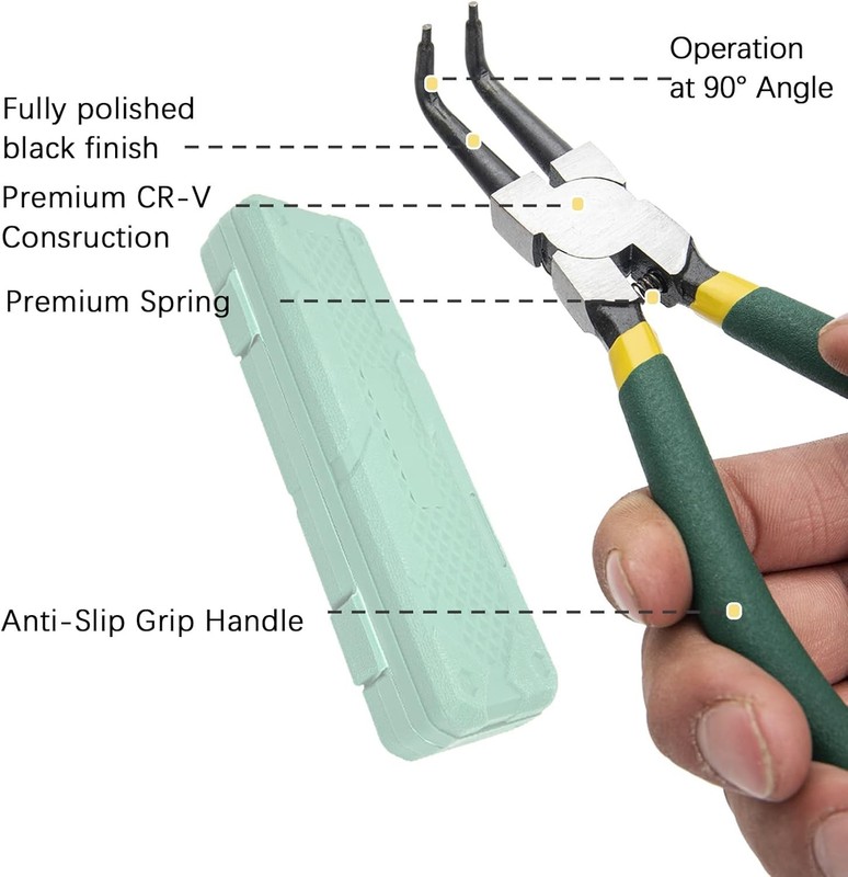 4Pcs 7" Internal/External Snap Ring Pliers Set Heavy Duty Circlip Pliers Kit NEW gallery