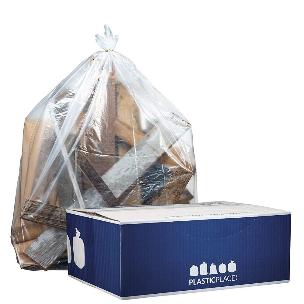Plasticplace Clear Contractor Trash Bags 55-60 Gallon, 3.0 Mil, 25 Count gallery