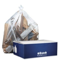 Plasticplace Clear Contractor Trash Bags 55-60 Gallon, 3.0 Mil, 25 Count