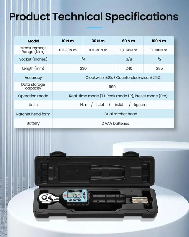 GOYOJO MINI Digital Torque Wrench 1/4'' 3/8'' 1/2'' Bike Car Repair Wrench Tools gallery