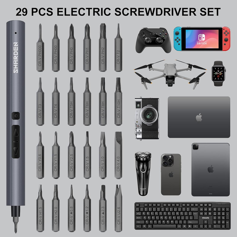 Mini Electric Screwdriver, 29 in 1 Small Electric Screw Driver Kit with 24 Magne gallery