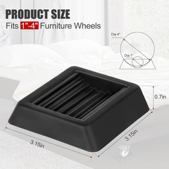 Bed Stoppers to Prevent Sliding – 8 Pack Furniture Wheel Stopper for Black