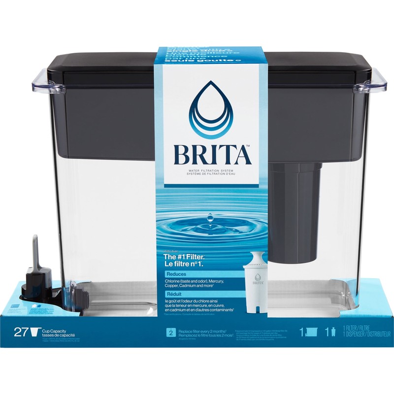 Brita Extra Large Ultramax 27 Cup Black Filtered Water Dispenser with 1 Standard gallery
