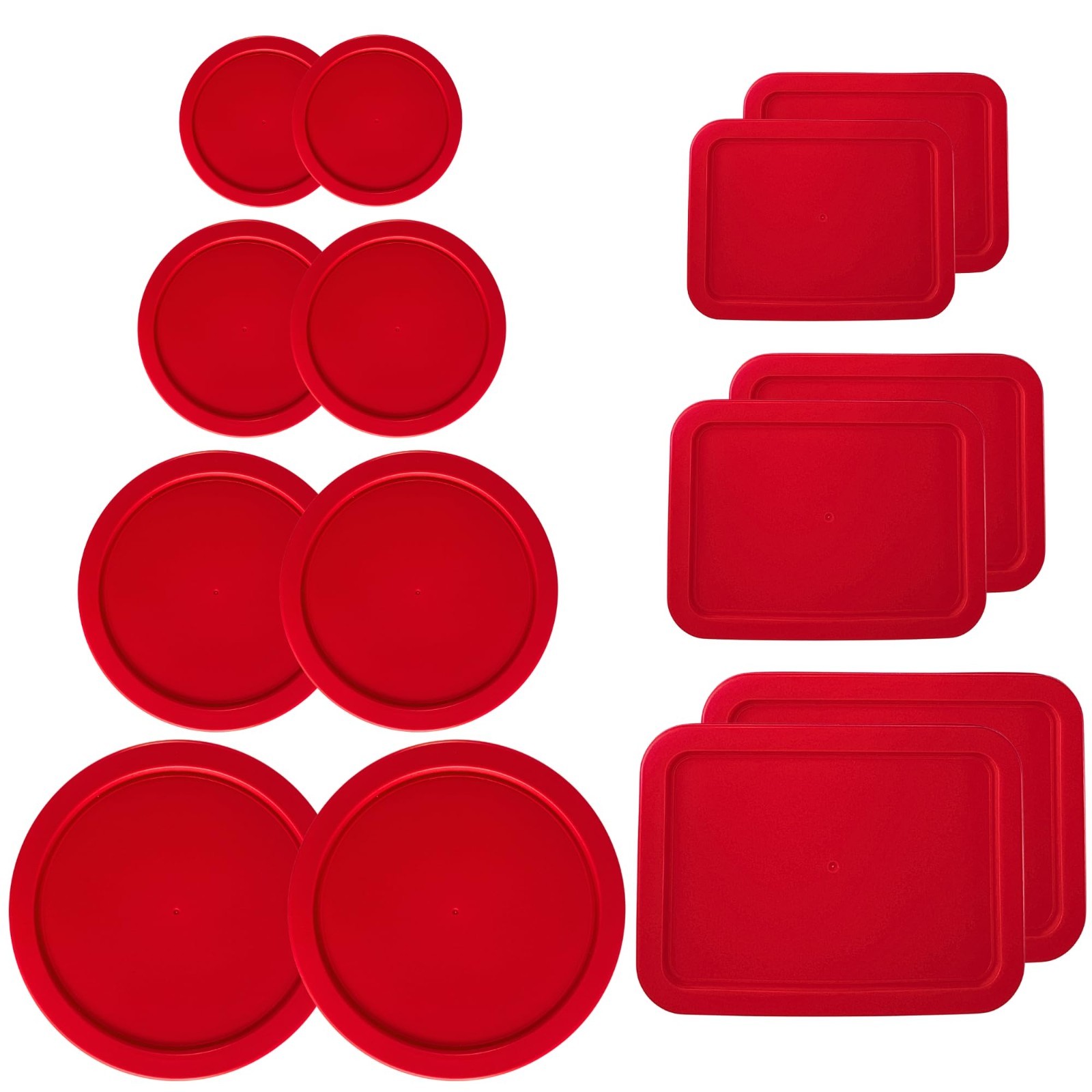 Red Replacement Lids for Glass Storage Bowls - 14 Pack, 1-11 Cup Sizes, Lids Onl gallery