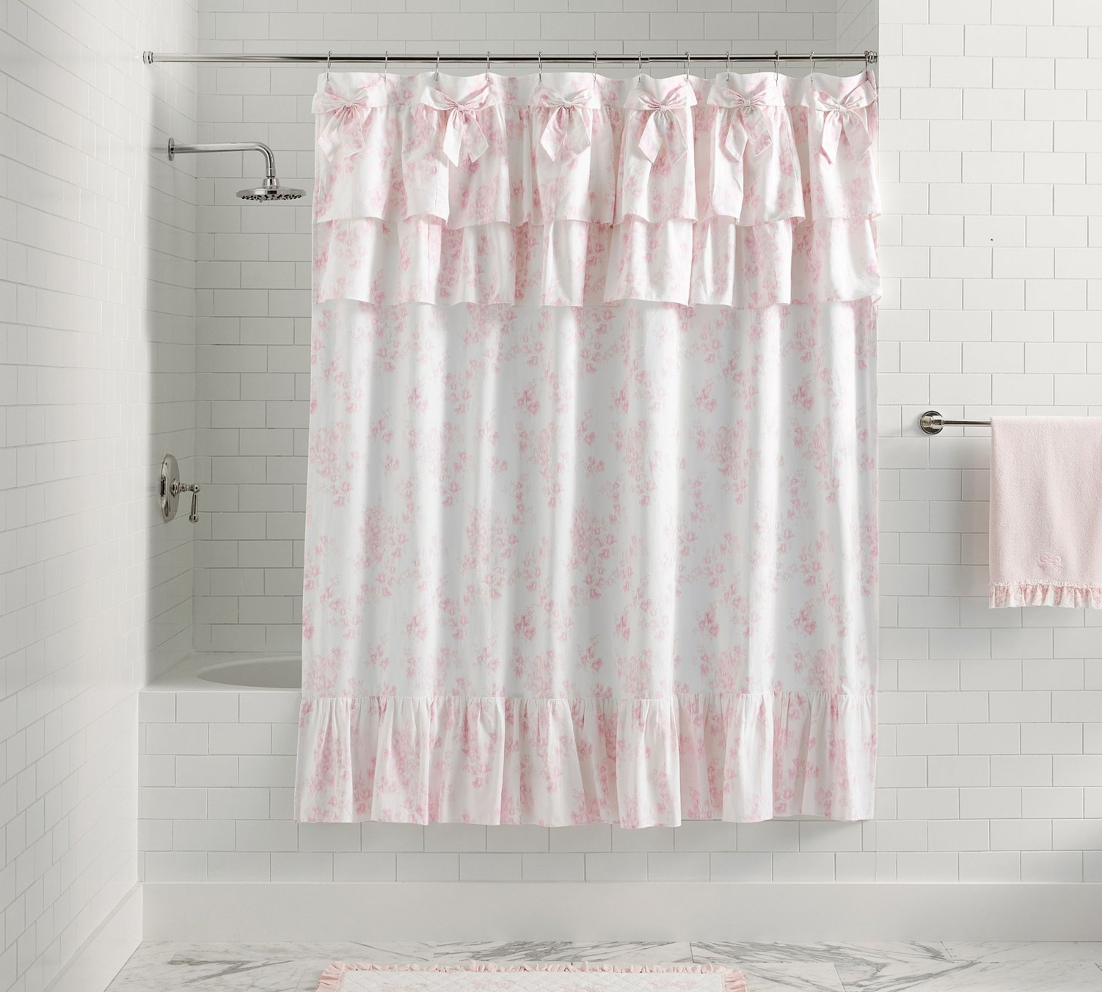 Best Seller LoveShackFancy Ditsy Floral Shower Curtain gallery