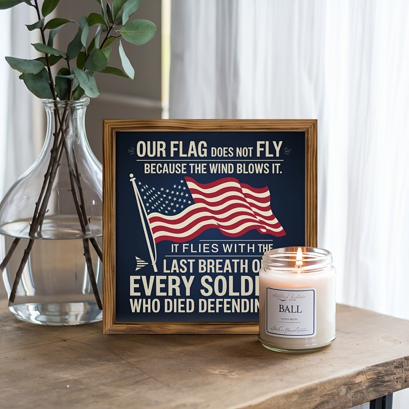 Our Flag Does Not Fly Patriotic Soldier Wooden Plaque 4th Of July USA Flag Decor gallery
