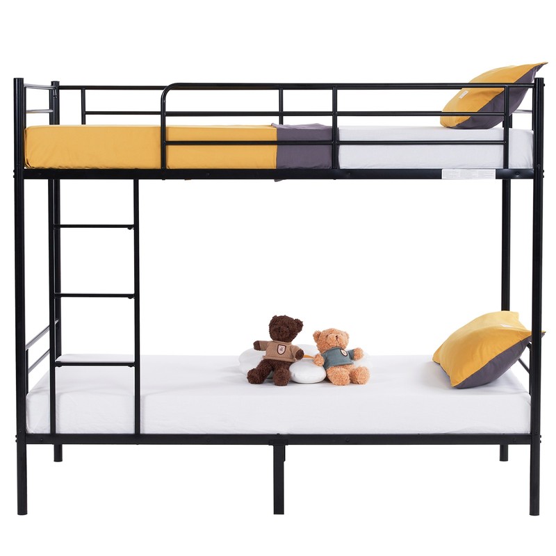 Bunk Bed Frame Metal Small Twin Over Twin Beds Ladder Guardrail Kids Bedroom gallery