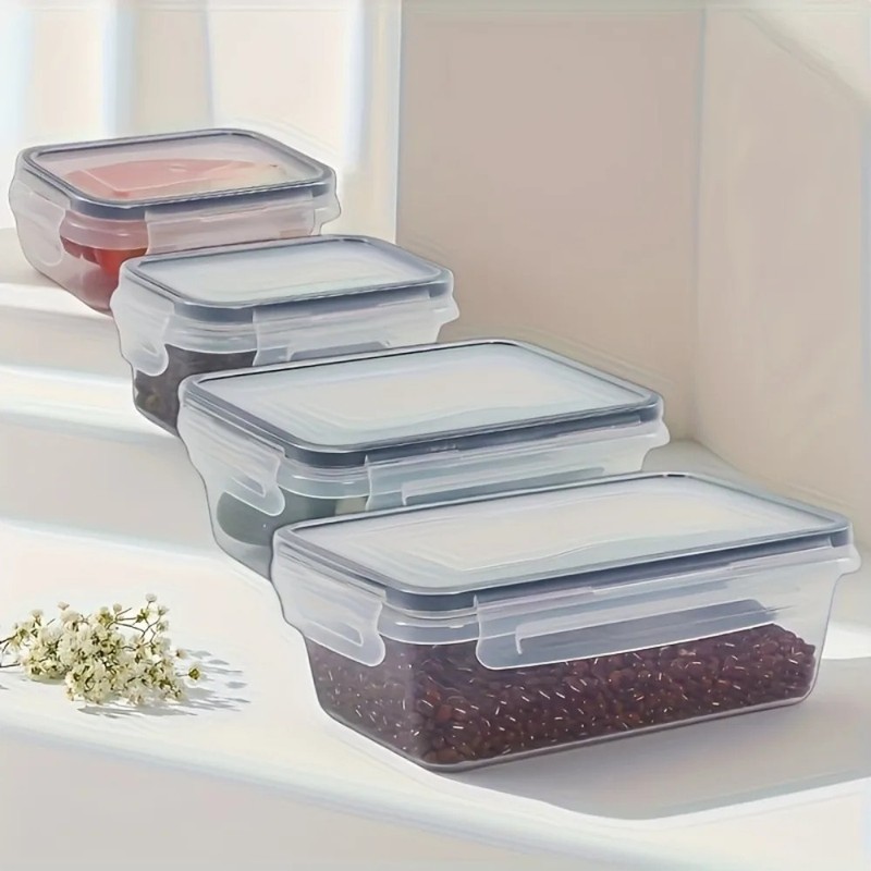 8 Pack Stackable Food Storage Containers Airtight & Leakproof Set Snap Lock Lids gallery