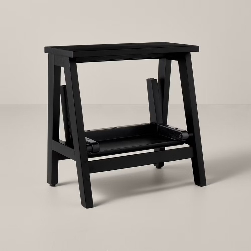 18" Wood Kitchen Step Stool - Black - Hearth & Hand with gallery