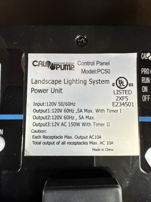 Cal Pump Power Control Panel Center PC50 Landscape Lighting System gallery