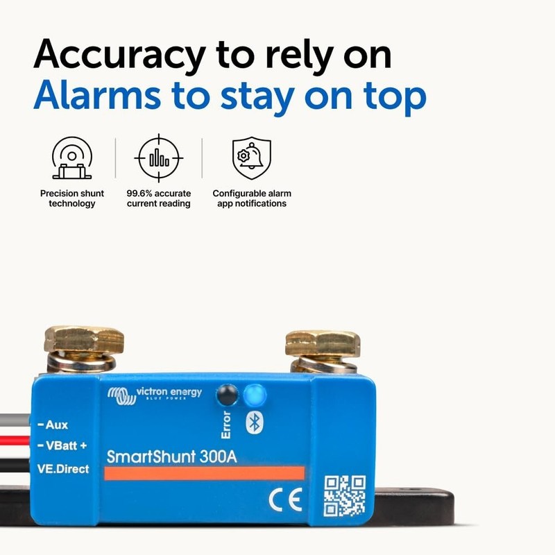 Victron SmartShunt 300A IP65 - Bluetooth Battery Monitor - Water/Dust Resistant gallery