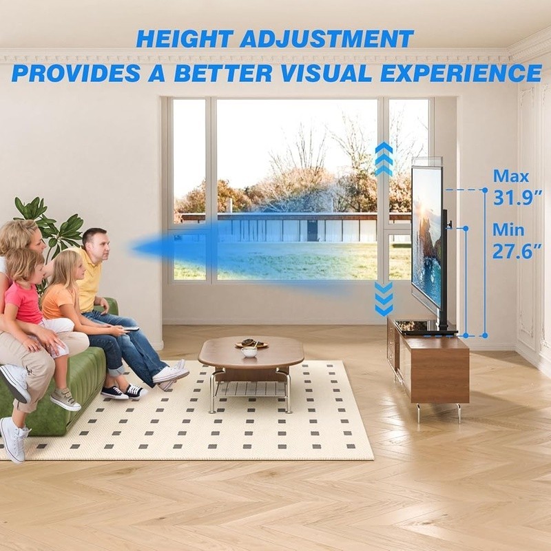 Universal Swivel TV Stand Adjustable Height 32-75'' TVs Center Pedestal Stand gallery