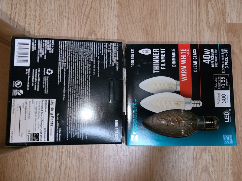(12 Ct) EcoSmart LED Edison Light Bulb Warm White 2200K B11 40W Thinner Filament gallery