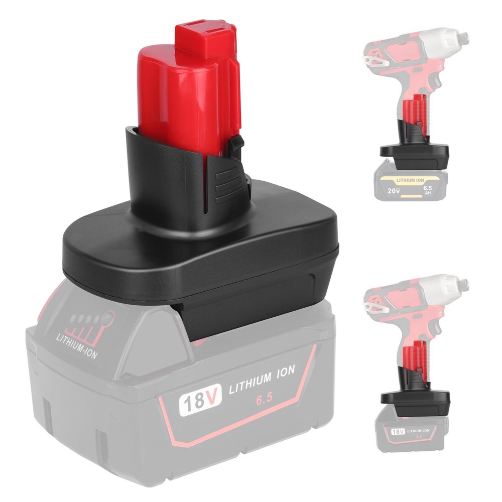 Battery Adapter For Dewalt 20V & Milwaukee 18V to Milwaukee M12 Tools - DM20M12