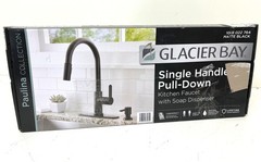 Glacier Bay Paulina Single-Handle Pull-Down Kitchen Faucet Soap Disp Matte Black