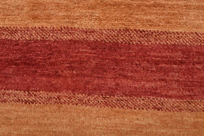 Striped Gabbeh Runner 2’8” x 10’5” Gold Wool Hand-Knotted Oriental Rug gallery