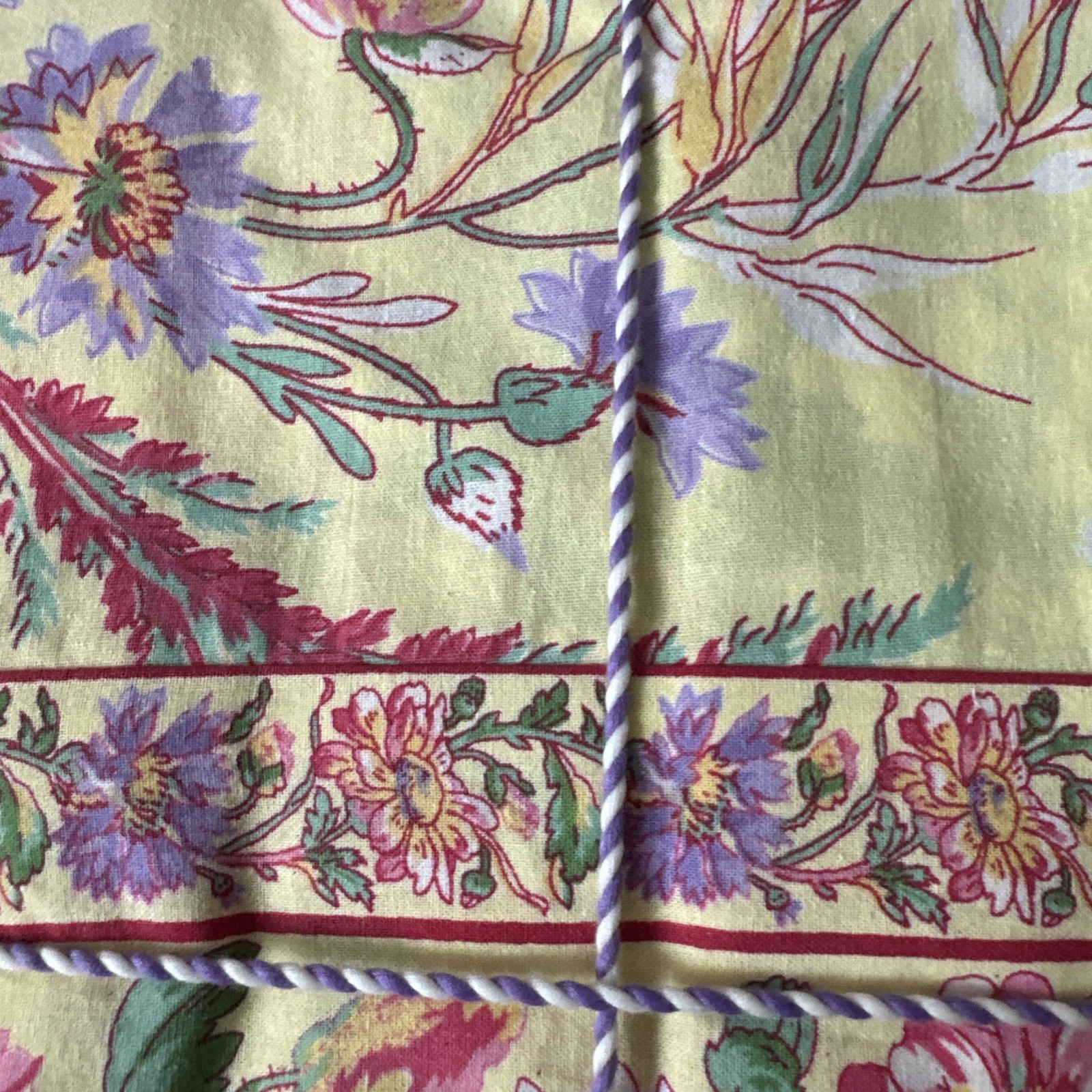 APRIL CORNELL WILDFLOWERS OBLONG TABLECLOTH 60”x 120“ YELlOW, PINK, PURPLE NWT gallery