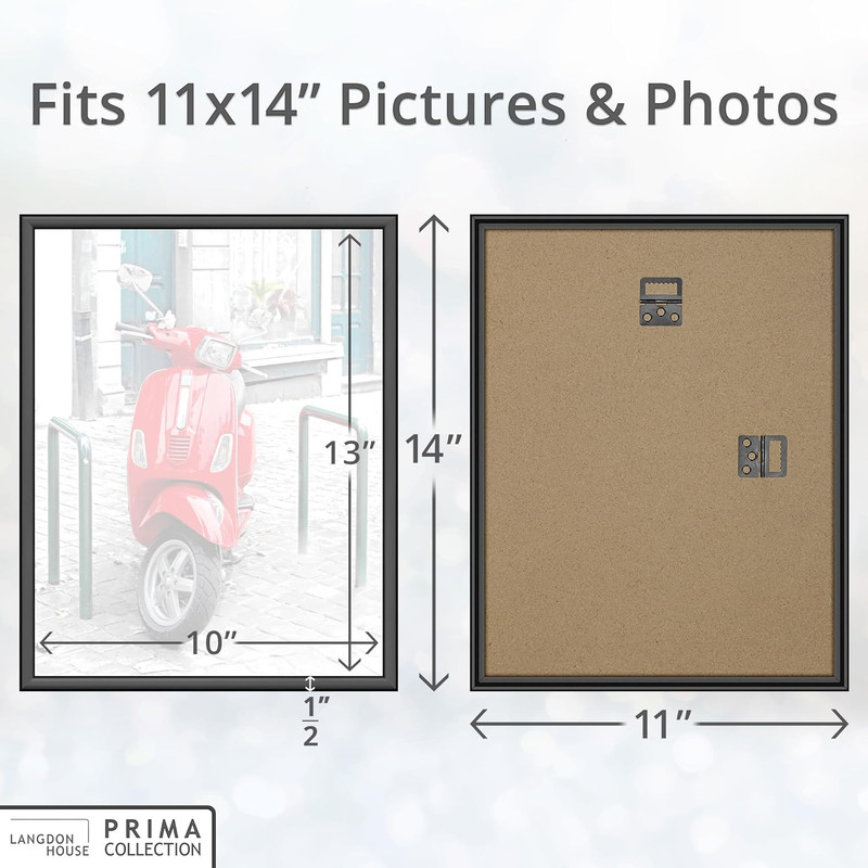 - 11X14 Picture Frames - Black, Multipack of 24-11 X 14 Modern Plastic Slide-In gallery