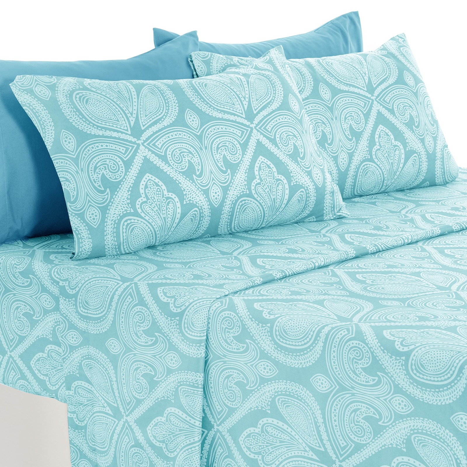 Ultra Soft Wrinkle-Free Microfiber Paisley King Sheet Set, Cute Floral Patter... gallery