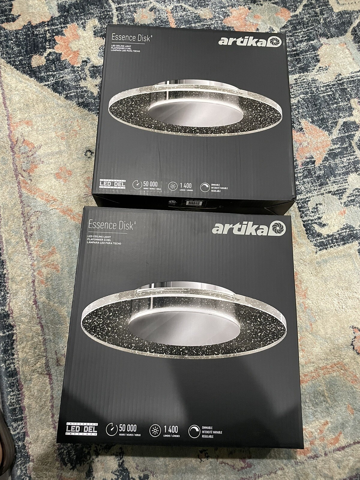 2X Artika Essence Disk 13 in. Chrome Modern LED Flush Mount Ceiling Light New gallery
