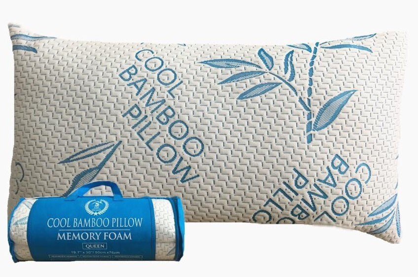 Cool Bamboo Pillow Queen Memory Foam Gel Pillow Adjustable Neck Support  gallery