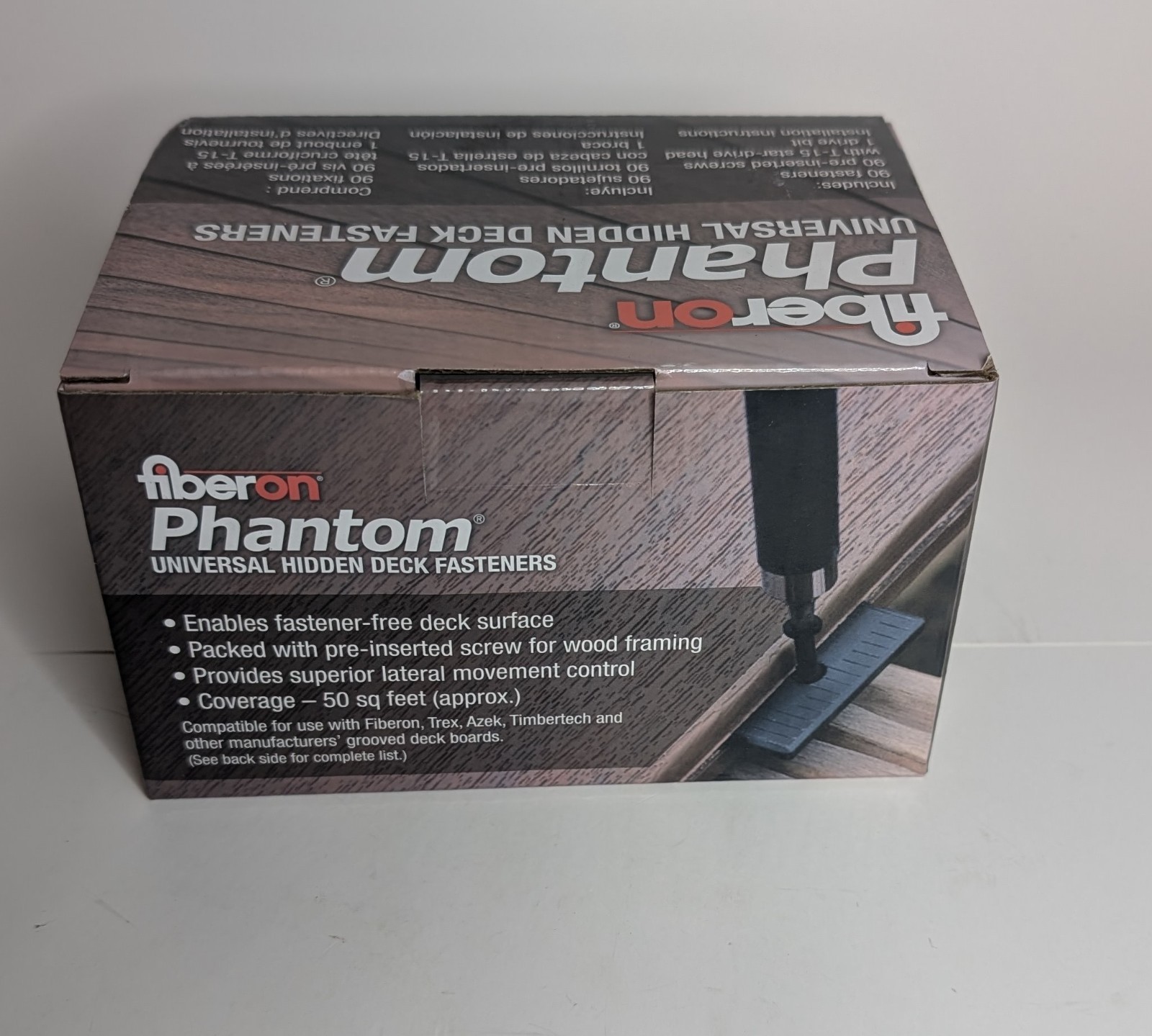 Fiberon Phantom Universal Hidden Deck Fasteners with Pre-Inserted Screws, Black gallery