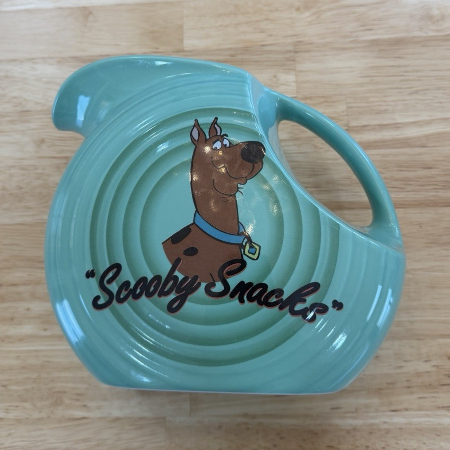Fiesta Scooby-Doo Blue Ceramic Pitcher, 32 oz, Glossy, Microwave/Dishwasher Safe gallery