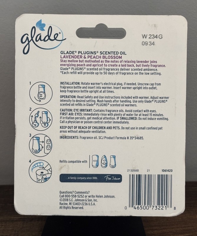 NEW Glade Plugins Lavender & Peach Blossom 2 Pack Refills Discontinued HTF gallery