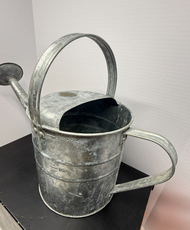 Vintage Miracle Gro Galvanized Watering Can Brass Rose Spout 1.5 gal gallery