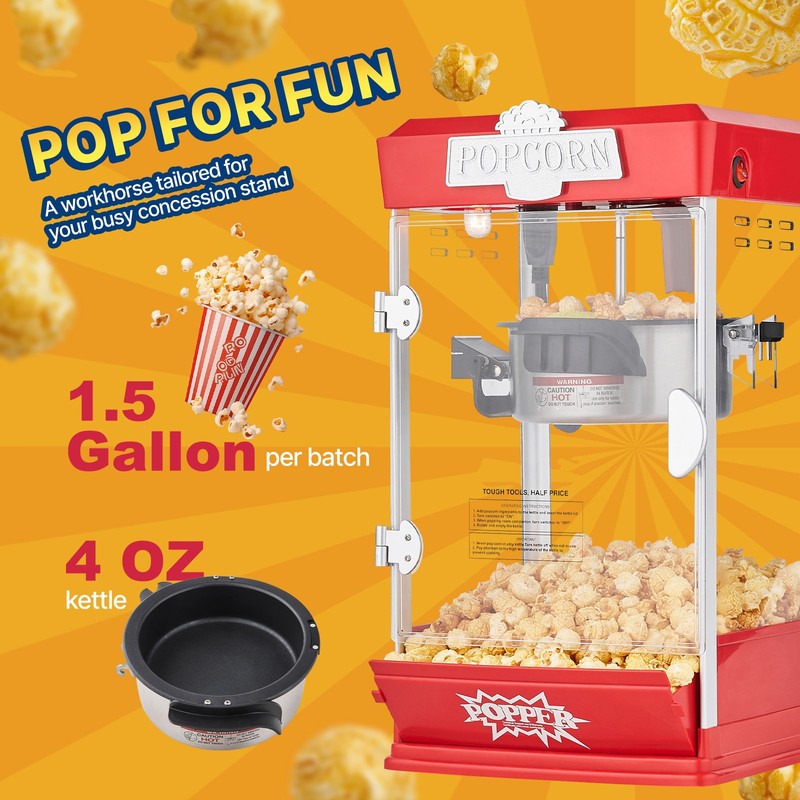 Popcorn Popper Machine Tabletop Popcorn Maker 480W 4 Oz Red gallery