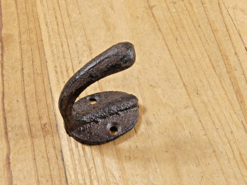 5 Small Rustic Coat Hooks Cast Iron Wall Mount Hat Hook Towel Dog Leash Key Cap gallery
