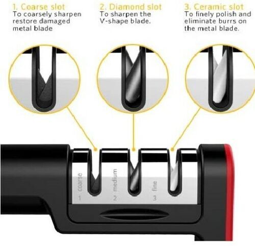 Knife Sharpener Professional Ceramic Tungsten Kitchen Sharpening System 3 Stage gallery