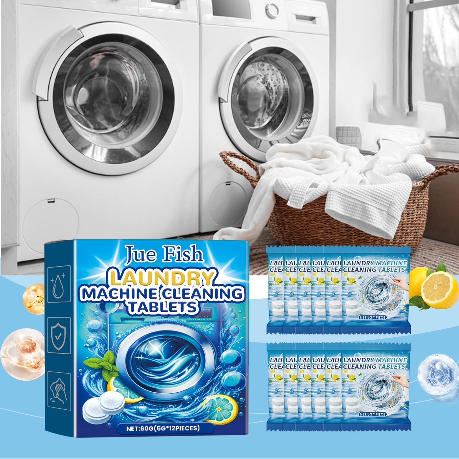 Washing Machine Cleaning Effervescent Tablets - 12 PCS - Deep Clean Formula gallery