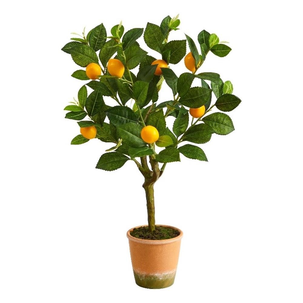 Nearly Natural 24" Lemon Artificial Tree in Green gallery