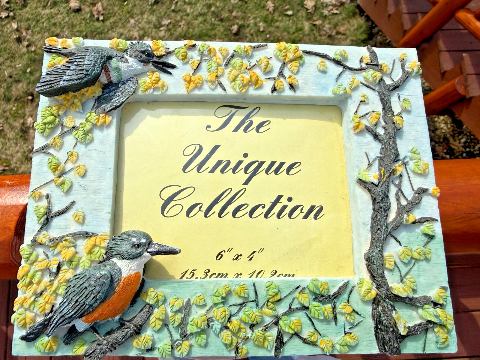 The Unique Collection King Fischer BIRDS 3D 3.5 x 5" Photo Picture Frame Resin gallery