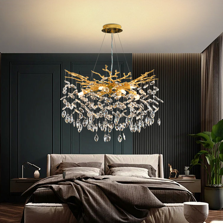 Modern Tree Branch Crystal Chandelier Luxury Gold Crystal Pendant Lighting gallery