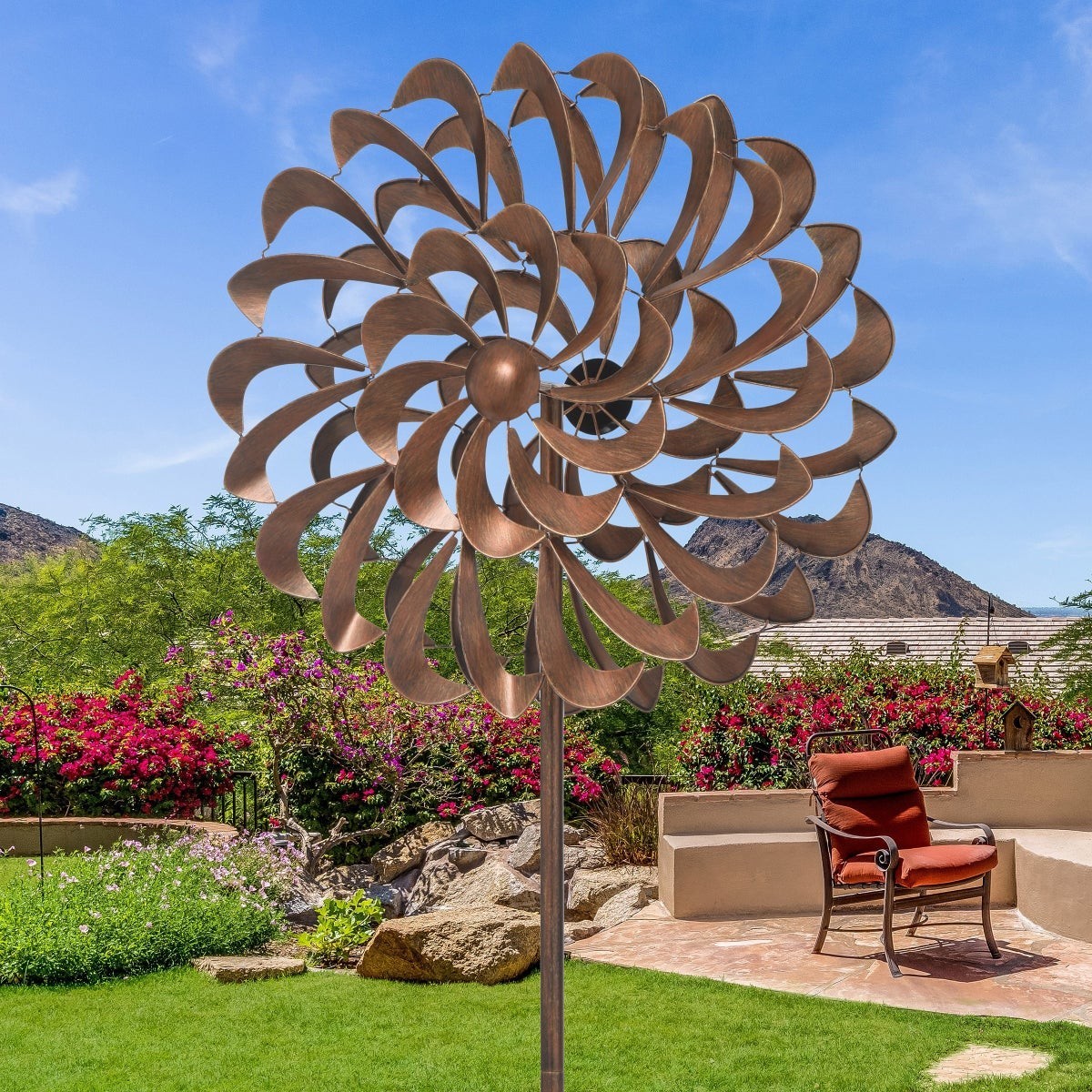 Classic Pinwheel Wind Spinner - Copper Brass Focal Point Garden Yard Patio Decor gallery