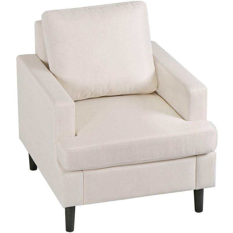 Timeless Charm Single Sofa Chair Soft Breathable Linen Fabric Foam Backrest gallery