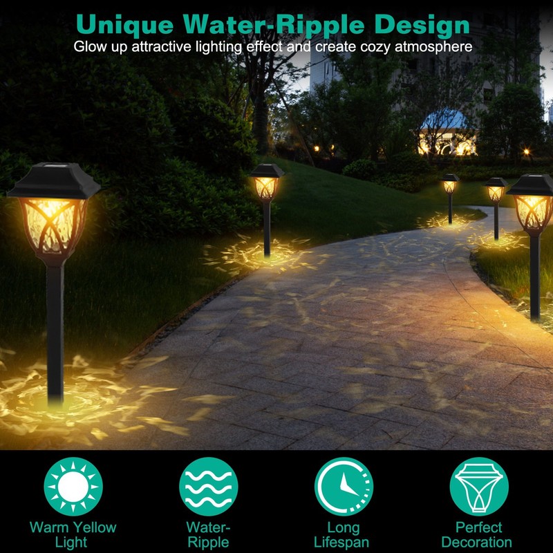 6Pack Solar Powered Stake Light Outdoor Decorative Landscape Lamp IP45 Waterproo gallery