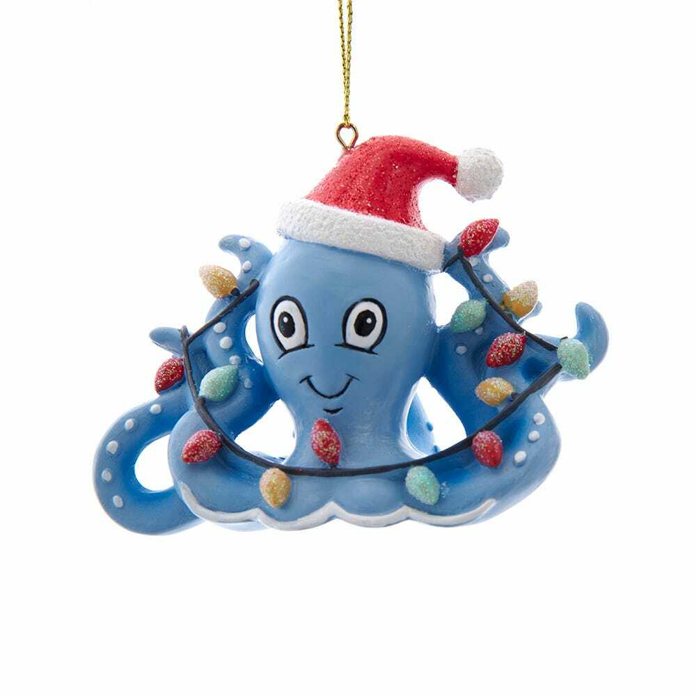 Whimsical Blue Octopus Ornament