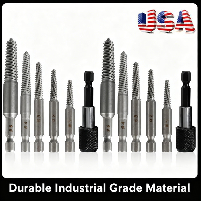 12Pcs Stud Screw Extractor Remover 1/4 Inch Hex Shank Damaged Bolt Easy Out-Sets gallery