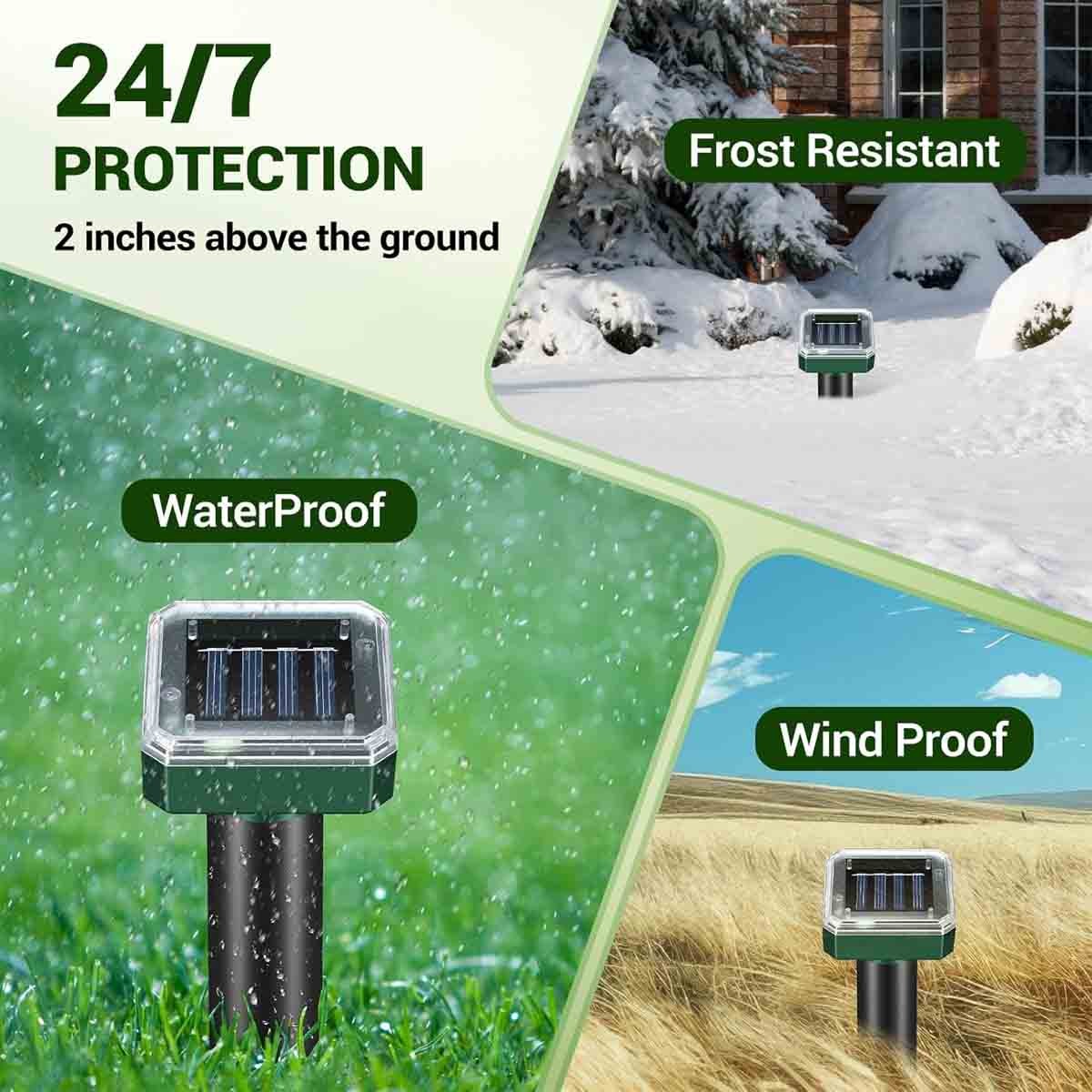 4-8 Pack Solar Power Ultrasonic Repellent Mice Gopher Mole Pest Snake Repeller gallery